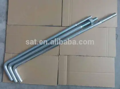 3/4" x 14" Plain Finish L shaped anchor bolt.Bent Anchor Bolt w/ Nut & Washer