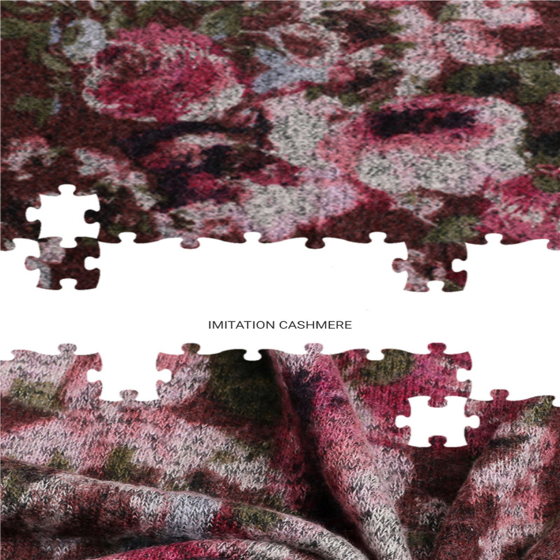 Warmly Imitation Cashmere Floral Printed Fabric For Clothing (2)