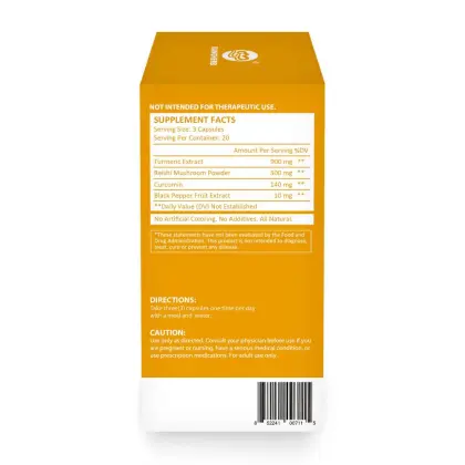 Turmeric Curcumin Capsules with Reishi Mushroom