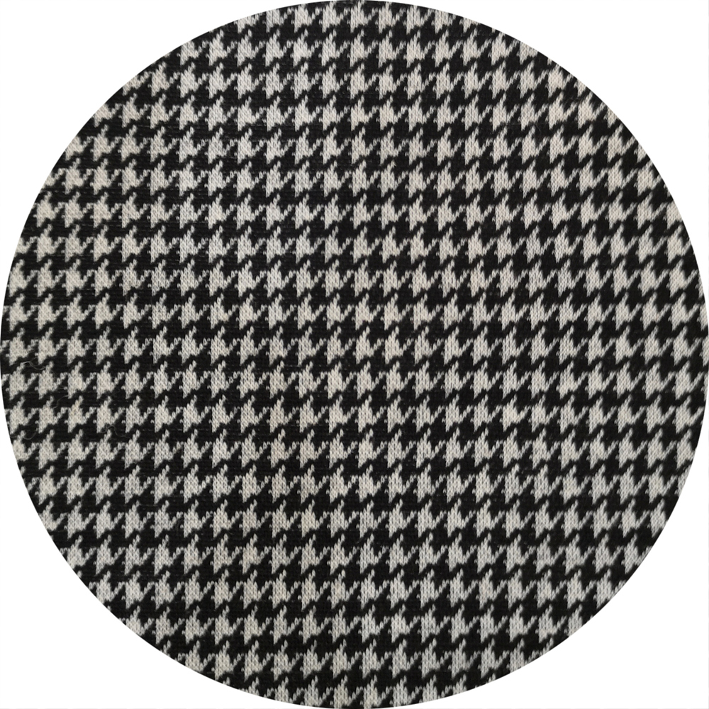 Houndstooth Design Knitted Jacquard Fabric For Clothes