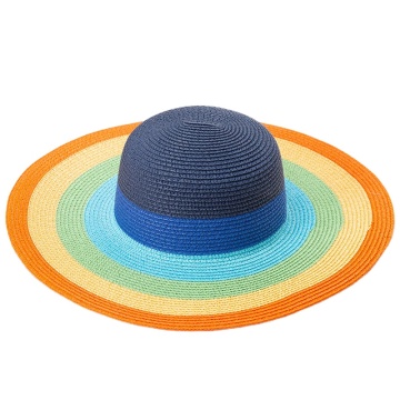 Four Seasons Colorful Straw Hats with Large Brim for Women and Men