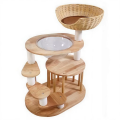 Modern Design Eco-Friendly Luxury Wooden Cat Tree Tower Indoor Multi-Level Activity Furniture with Carton Packaging
