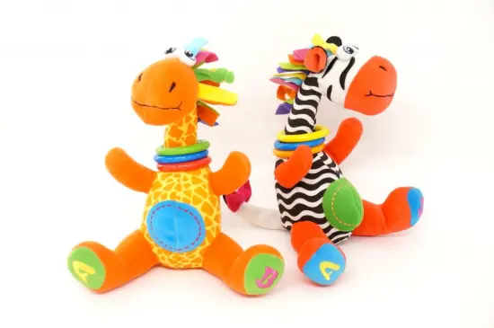 Baby Giraffe and Zebra Plush Toy