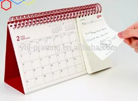 2017 new year calendar hot sale China custom YO coil table calendar with notepad