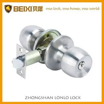 Satinless steel tubular knob yale brass key interior door lock