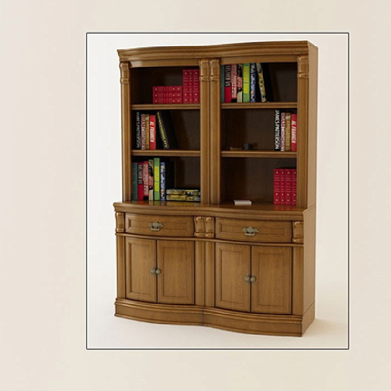 Solid Wooden Double Bookcase for Home Office