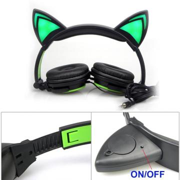 2019 Wired earphones headphones black cat wire headband