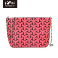 Clutch bags PU waterproof geometric chain shoulder bag