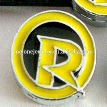 "Robin" Letter Slide Charms Fit to 8mm Wristbands Alphabet Charms Wholesale