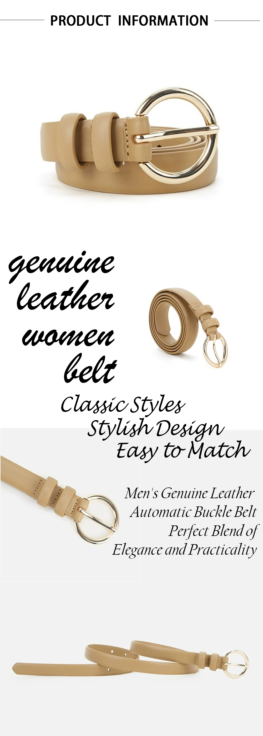 Ladies Thin Leather Belt