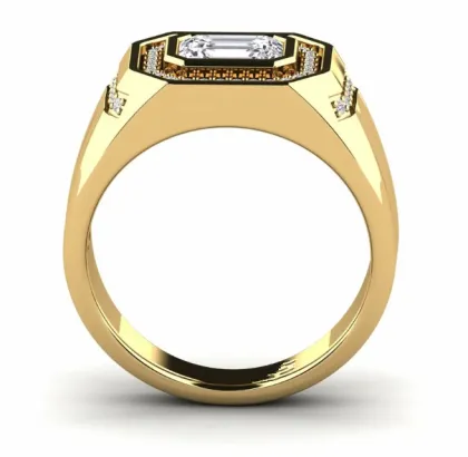 Floral Jewelry 18K Lab Diamond Men's Ring