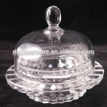 FDA,transparent crystal round transparent glass butter jar