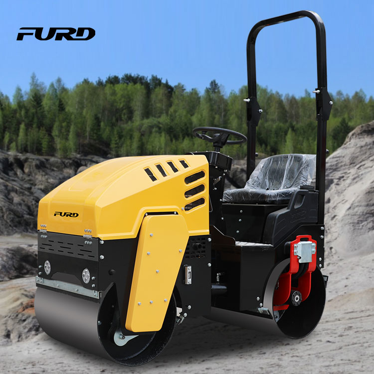 1 ton belt vibration hydraulic double drive road roller at reasonable price