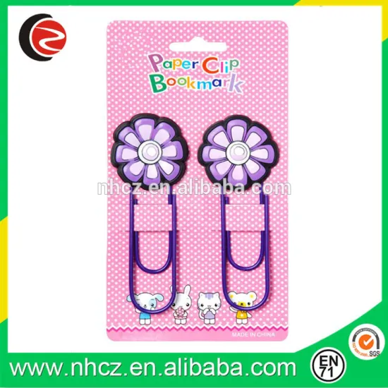 Round Purple Flower Paper Clip