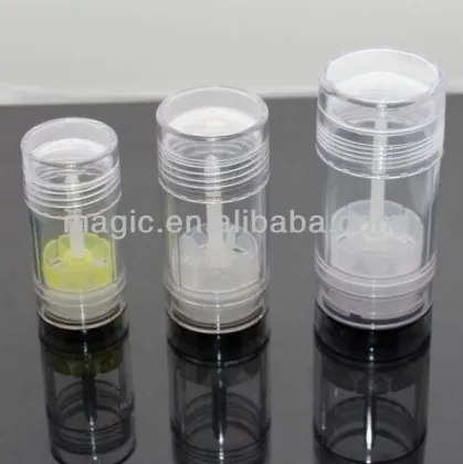 Round empty deodorant bottles