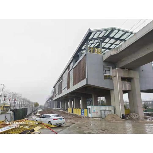 Trabajos de muro cortina de la estación de tren de Hanghai
