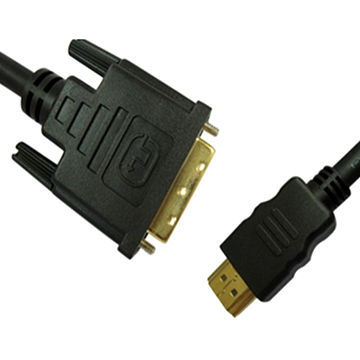 HDMI DVI केबल, HDMI/DVI पुरुष को पुरुष, Nickel-plated कनेक्टर (18 + 1), अलग अलग लंबाई/OEM