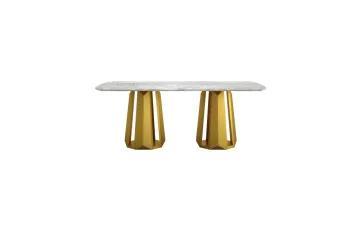 Modern Rectangle Marble Top Dining Table