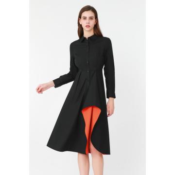 One-side Draped Shirt Dress