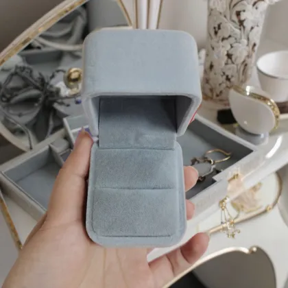 Sustainable Velvet Jewelry Organizing Box - Private Label Ring and Bracelet Storage