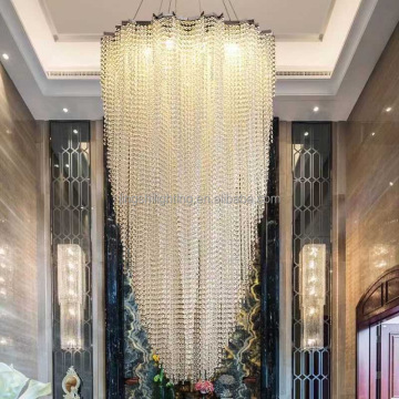 Modern LED Crystal Chandelier for Villa Attic and Duplex Living Room Decor
