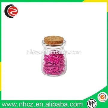 Pink 28MM Paper Clips in Glass bottle