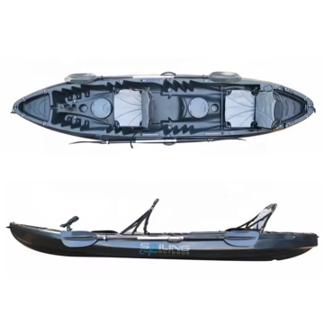 OEM&ODM 3-Person Sit-On-Top Plastic Canoe Kayak for Family Fishing