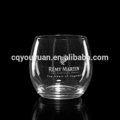 Handblown branded 9oz old fashioned whisky glass