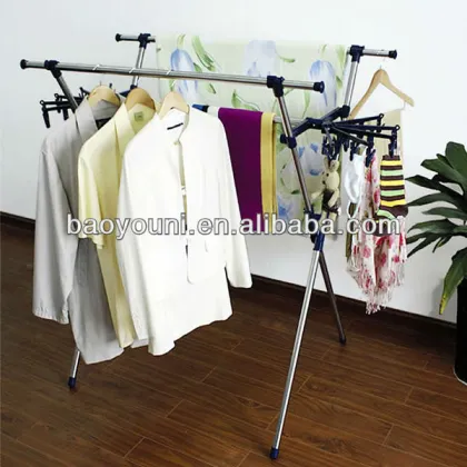 Bonunion foldable clothes drying rack portable rod rack 0819