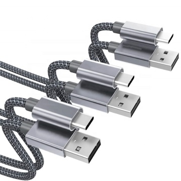 Aluminum Nylon Braided Charger V8 Type C Micro USB Cable for Fast Charging Android Devices