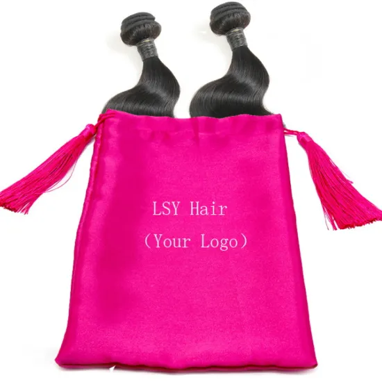 Wholesale Customized Loge Silky Bags For Human Hair Extension Package,Private Hair Labels Wraps And Tags For Hair Bundles