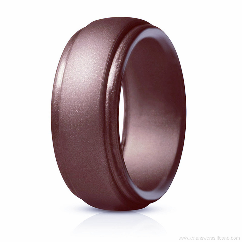 Custom high quality mens silicone wedding ring