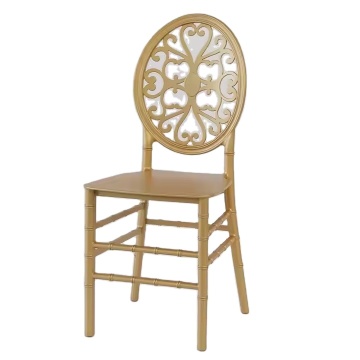 Wholesale Gold Plastic Resin Flower Back Banquet Chairs for Wedding Events