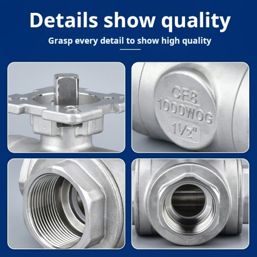 T-shaped three-way threaded ball valves