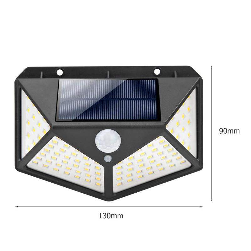 100 Led Solar Wall Lights Pir Motion Sensor