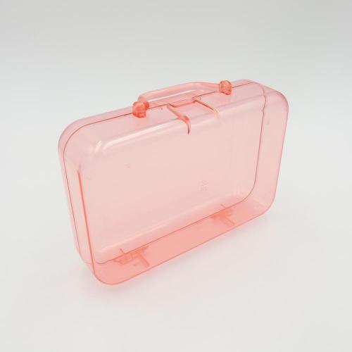 customized logo suitcase shape pleastic handbag