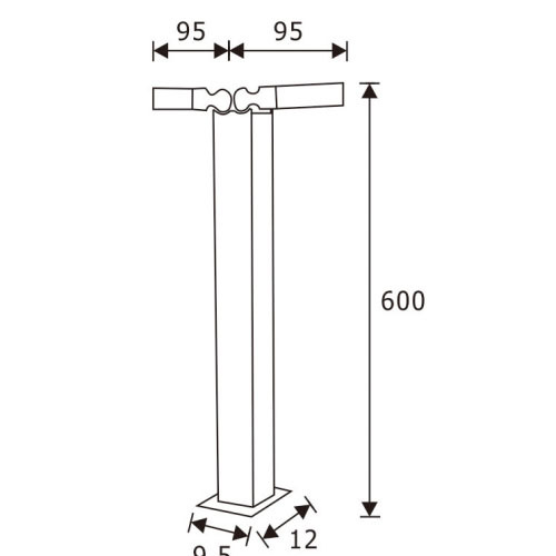 Lampu Bollard LED LED 7W * 2 Aluminium CREE