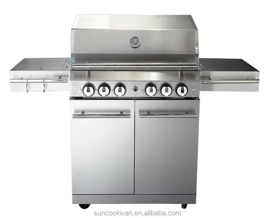 AGA/CE Certified Grill BBQ with 4 Main Burners