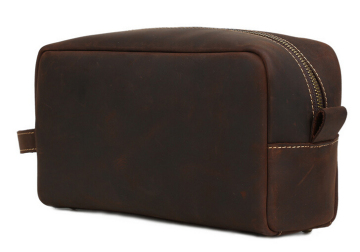Boshiho vintage leather travel toiletry cosmetic bag