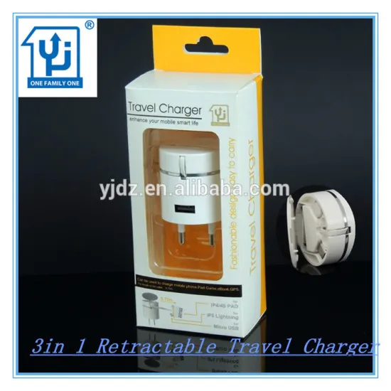 Best Seller Multifunction Retractable UK 4 Port Travel Charger for Mobile Phone