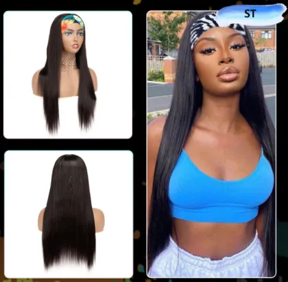 Wholesale Headband Wig Human Hair Wig Headband Headband Curly Wig