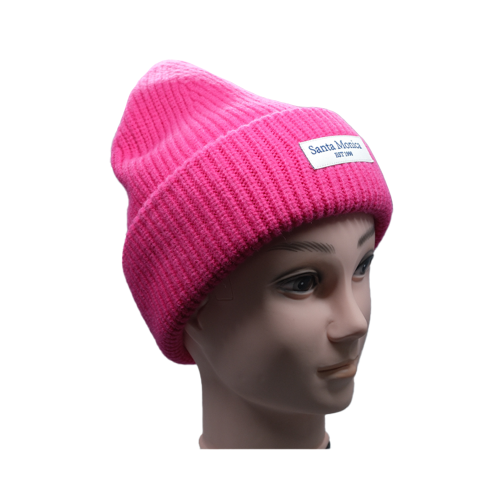 Вязаная шапка цвета фуксии для женщин и мужчин