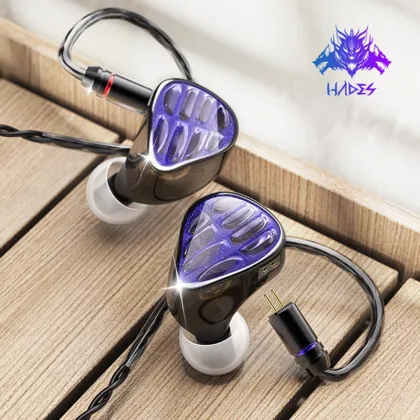 QKZ HBB Co-branded Hades HiFi Earphones with Glitter Panel and High-Definition Microphone