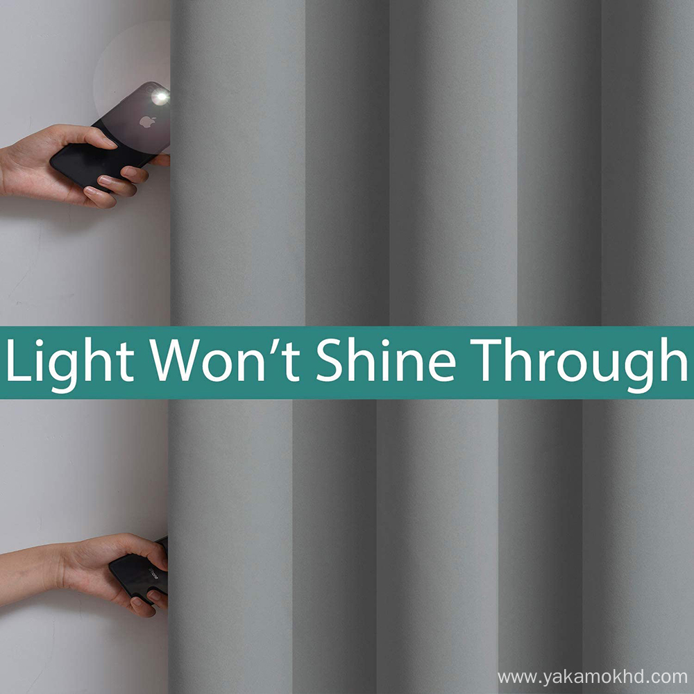 Grey 100% Blackout Curtains