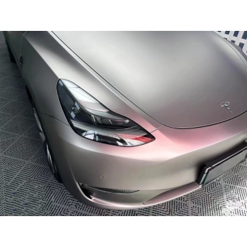 PET liner satin metallic grey car body chrome wrap vinyl film