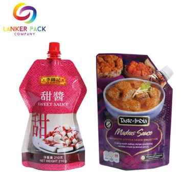Foil Sauce Packaging Stand Up Spouted Pouch