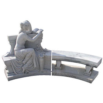 Decorative Beautiful Women White Marble Park Bench