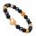 Natural Stone Heart with 8MM Round Gemstone Stretch Elastic Bracelet for Men Women Crystal Round Beads Bracelet