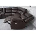 Brown Air Leather Electric Corner Recliner Sofa