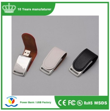 Custom Logo Business Leather Metal USB Memory Flash Stick Pen Drive